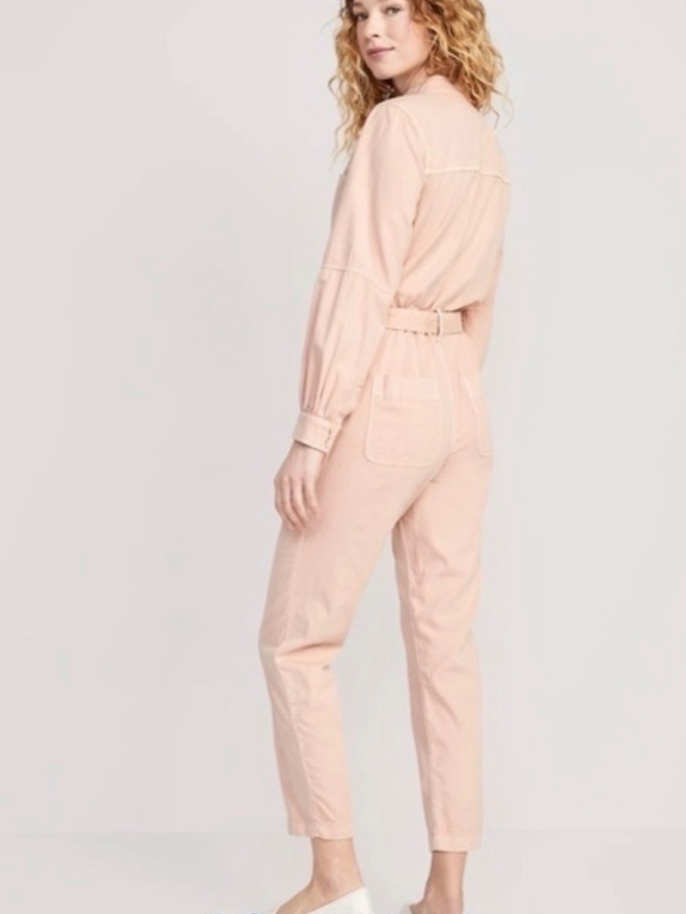 Old Navy Collarless Tie-Belt Utility Jumpsuit - Picture 2 of 11